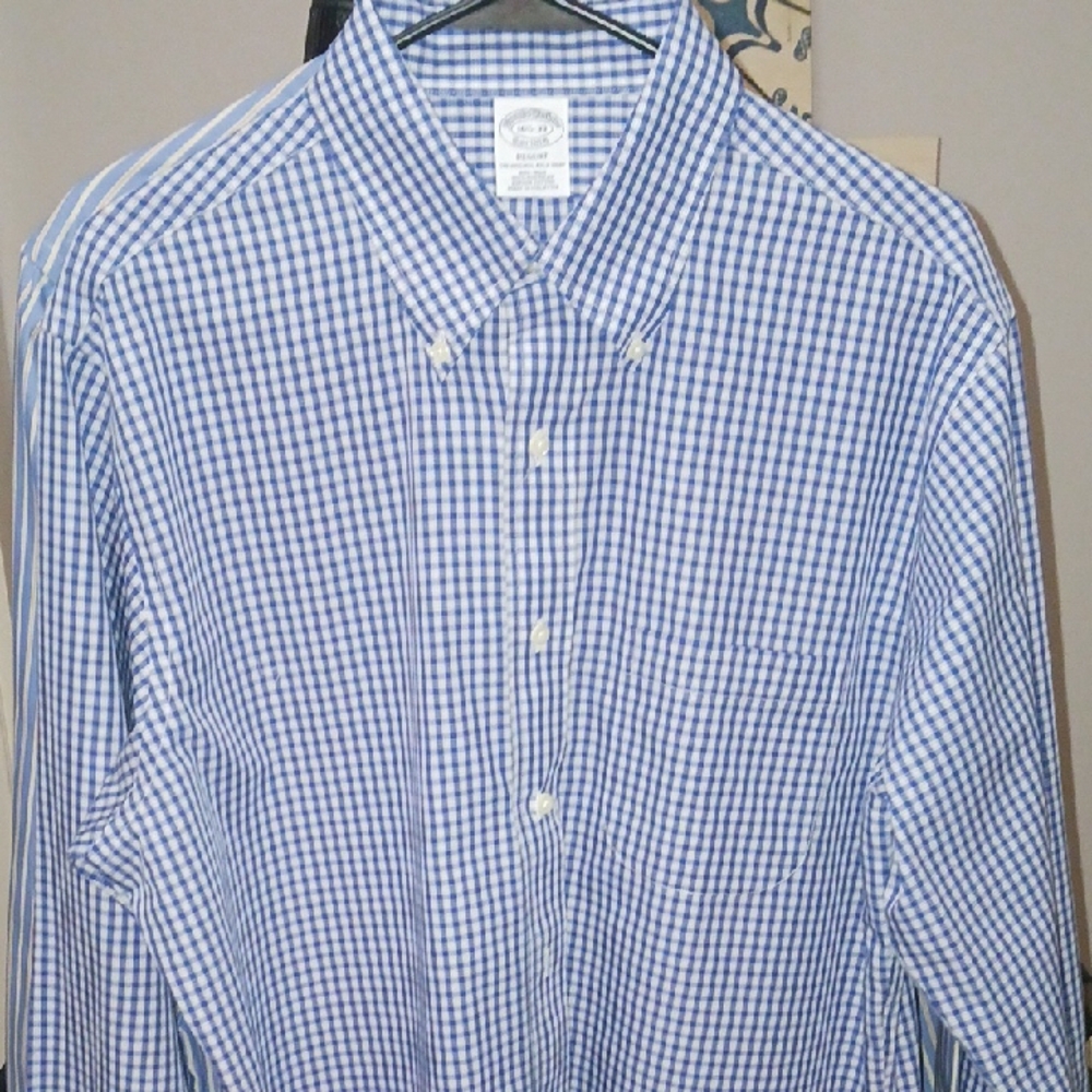 Brooks Brothers Blue Checkered Men's Shirt